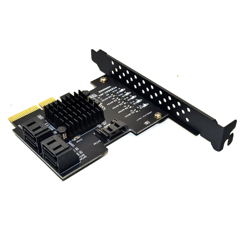 JMS585 чип 5 портов SATA 3,0 Для PCIe Плата расширения 4X Gen 3 PCI express SATA адаптер SATA 3 конвертер с теплоотводом для HDD