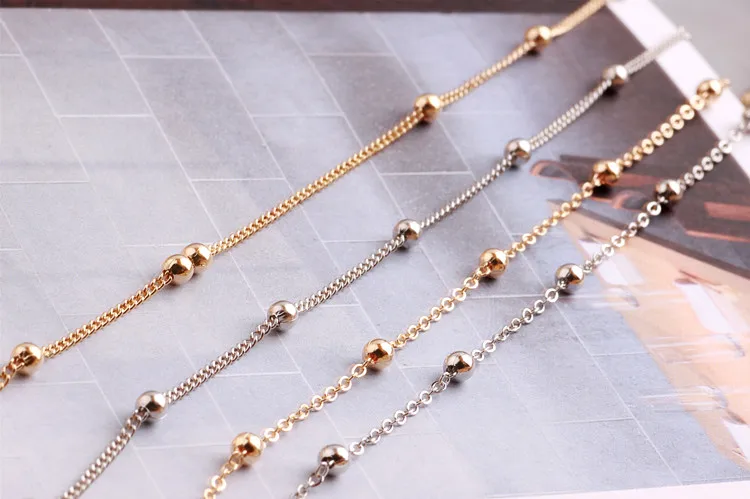 Diy аксессуары материалы из Южной Кореи медные бусины кисточка тонкое ожерелье серьги одежда цепочка кисточка с 1 м