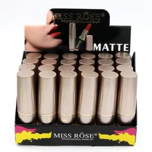 24PCS/LOT Miss Rose Natural Lipstick Waterproof Makeup Lip Matte Lip Stick Cosmetics Sexy Red Lip Tint Nude Lipstick Matte Batom 24PCS/LOT Miss Rose Natural Lipstick Waterproof Makeup Lip Matte Lip Stick Cosmetics Sexy Red Lip Tint Nude Lipstick Matte Batom