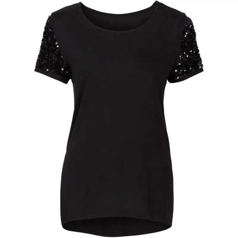 2018 Summer Women T-Shirts Casual O-Neck Short Sleeve Sequins T-Shirt Women Solid Loose Fashion Tops Tees WS9565M 2018 Summer Women T-Shirts Casual O-Neck Short Sleeve Sequins T-Shirt Women Solid Loose Fashion Tops Tees WS9565M