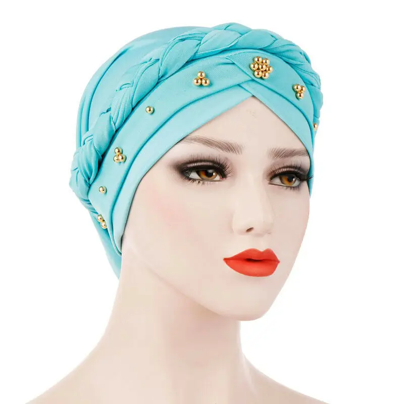 

2019 New Wrap Hair Loss Head Scarf Muslim Women Indian Style Stretchable Chemo Pleated Turban Hat Hijab Headband Accessories