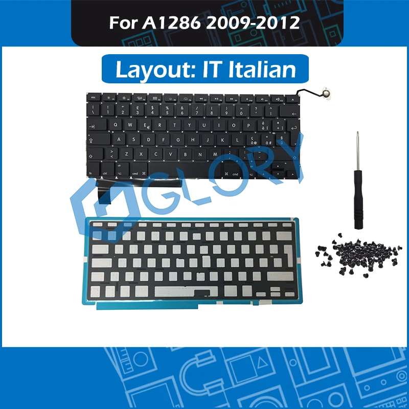 New A1286 Replacement Keyboard For font b Macbook b font Pro 15 4 IT Italian Keyboard