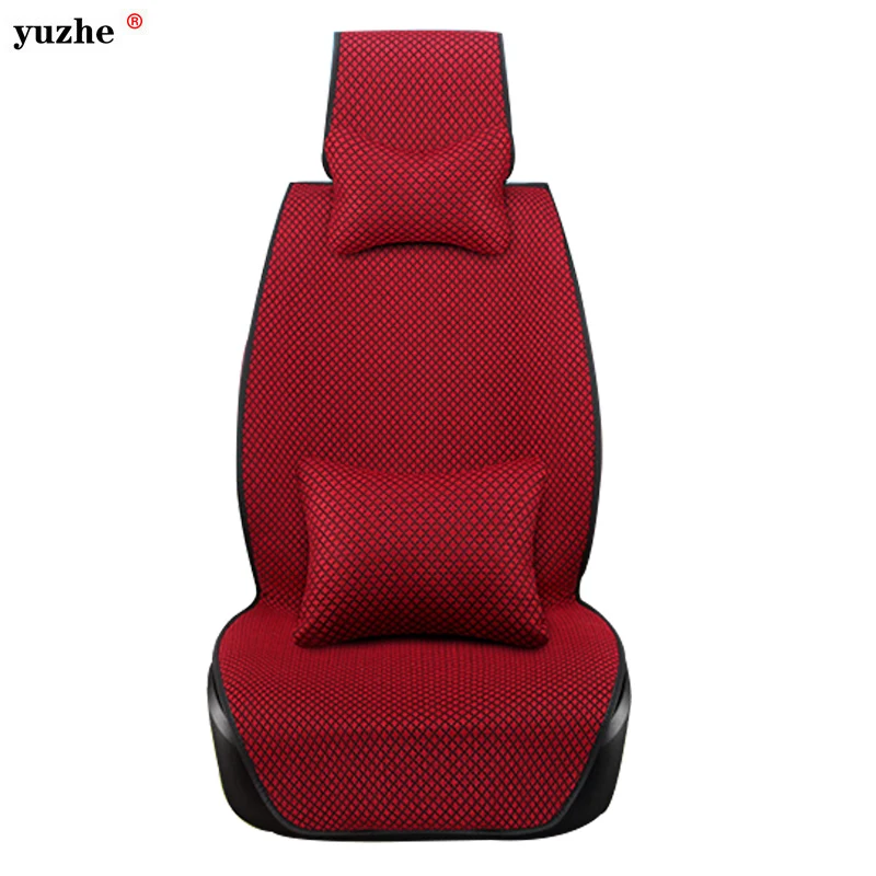 

Linen Fabric Universal Car Seat Cover Set Red Car Styling Fit Most Car Interior Accessories Sedans Seat Covers for Car Care