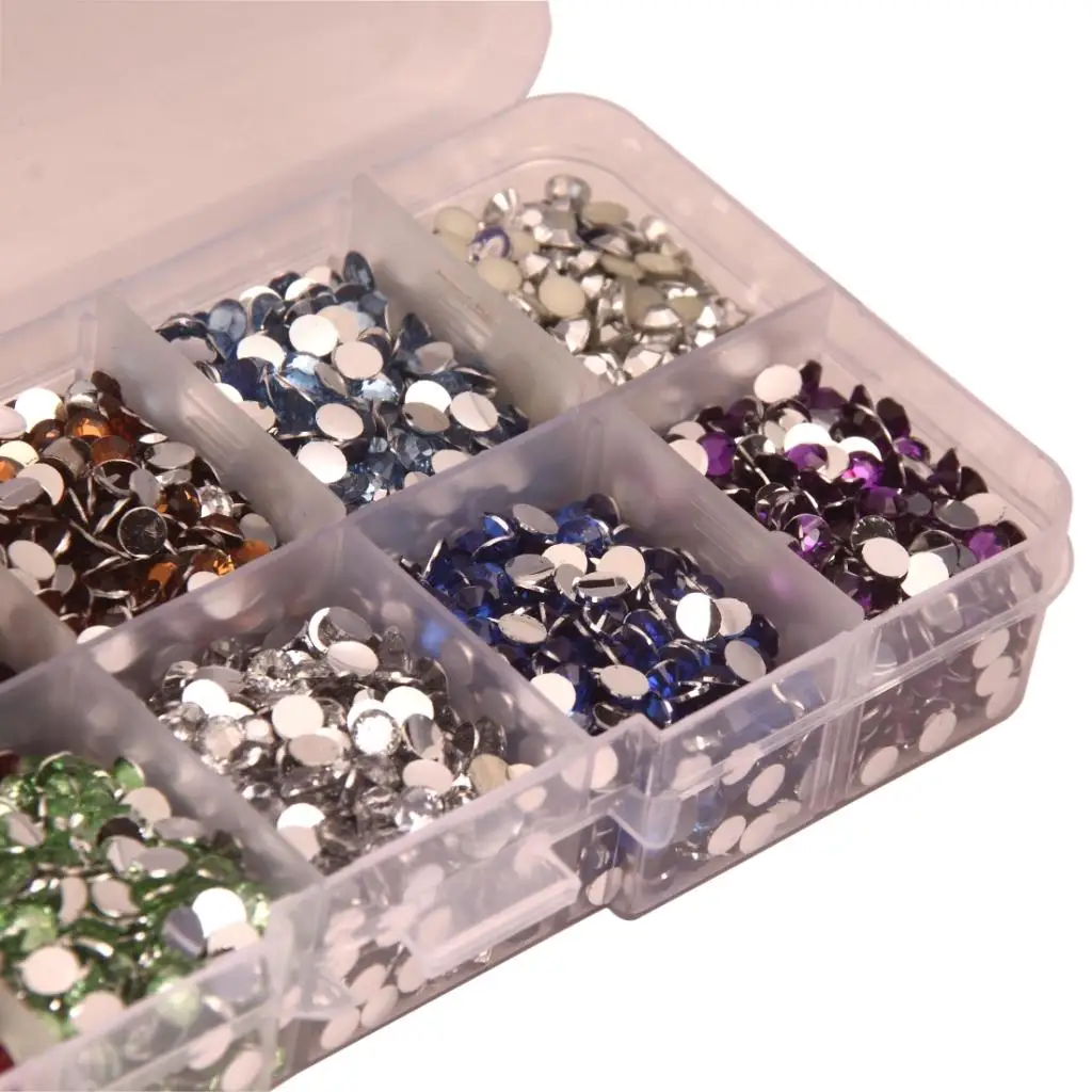9000 Pieces Flat Back Resin Rhinestones Gem Diamante Crystal 4mm DIY Craft