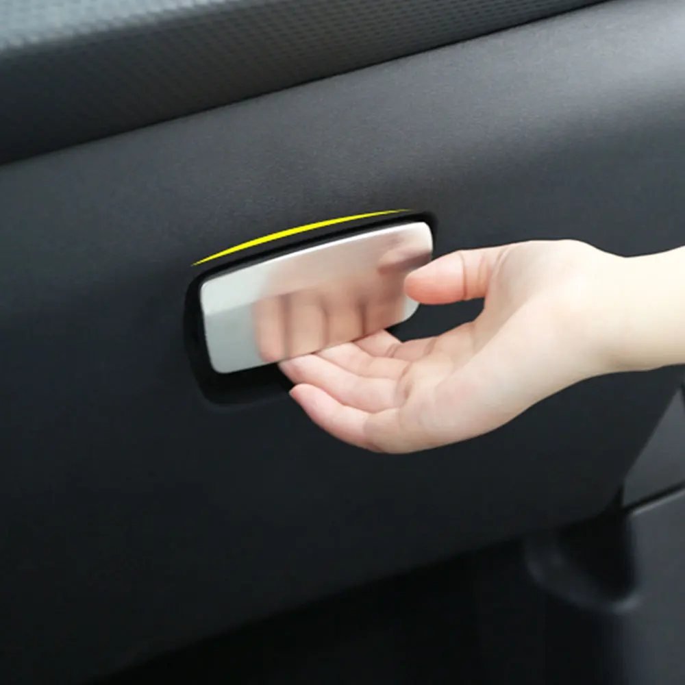  Stainless Steel Car Glove Box Handle Protection Cover Case Stickers Fit for Peugeot 2008 2014 2015 