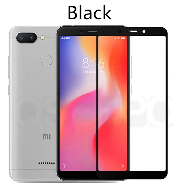 3D полное покрытие из закаленного стекла для Xiaomi Redmi 6A redmi 7A Защита экрана для Redmi 6 Redmi 5A 4X Защитная стеклянная пленка - Цвет: Black