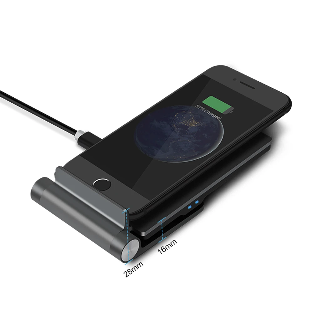 Беспроводное зарядное устройство, интеллектуальная зарядка и портативное алюминиевое регулируемое зарядное устройство для iPhone HUAWEI Xiaomi samsung