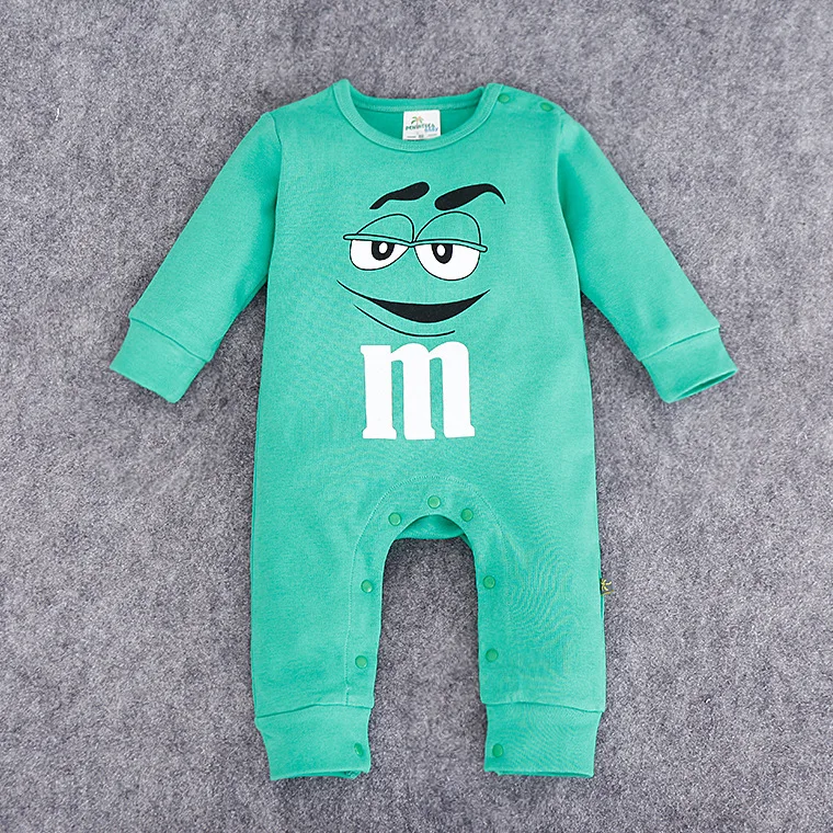 Осенний хлопковый комбинезон для маленьких мальчиков и девочек; одежда с длинными рукавами для новорожденных; комбинезон с рисунком M Beans; комплект повседневной одежды для малышей