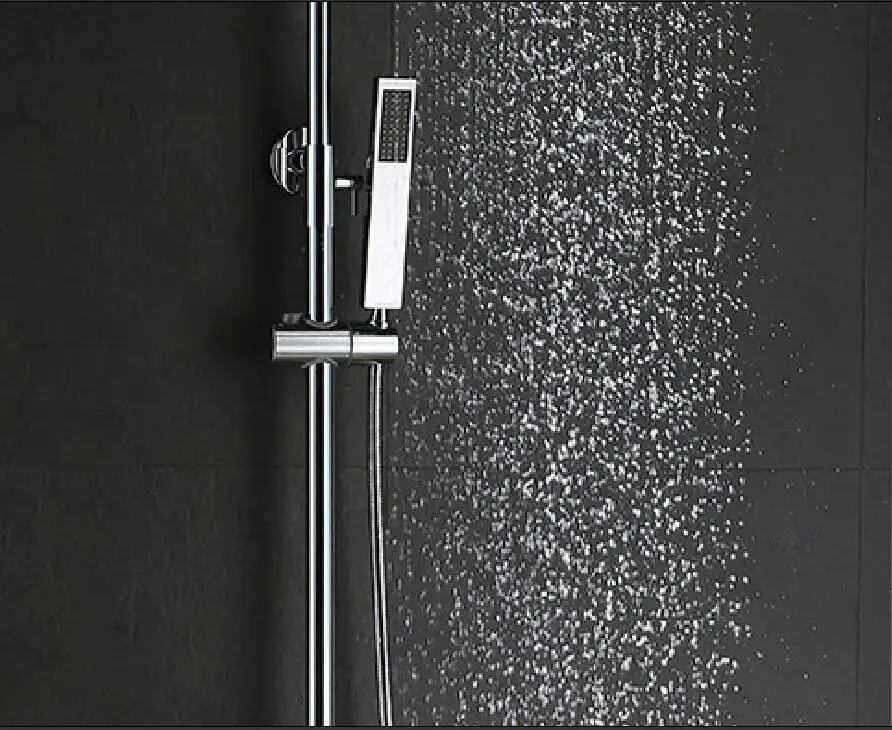10 "из нержавеющей стали квадратные осадков душ Термостатический клапан с Вращающийся подъема штока ручной душ 5012