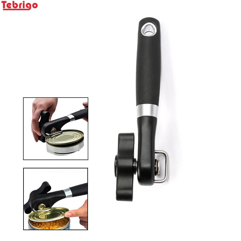 Tebrigo Smooth Edge Can Opener Ergonomic Manual Opener Side Cutting