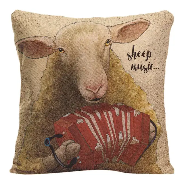 Cotton Linen Cute Pig Cushion Cover Decorative Pillow For Sofa Car Covers Cow Sheep Pillow Case Animal Home Decor Pillowcase