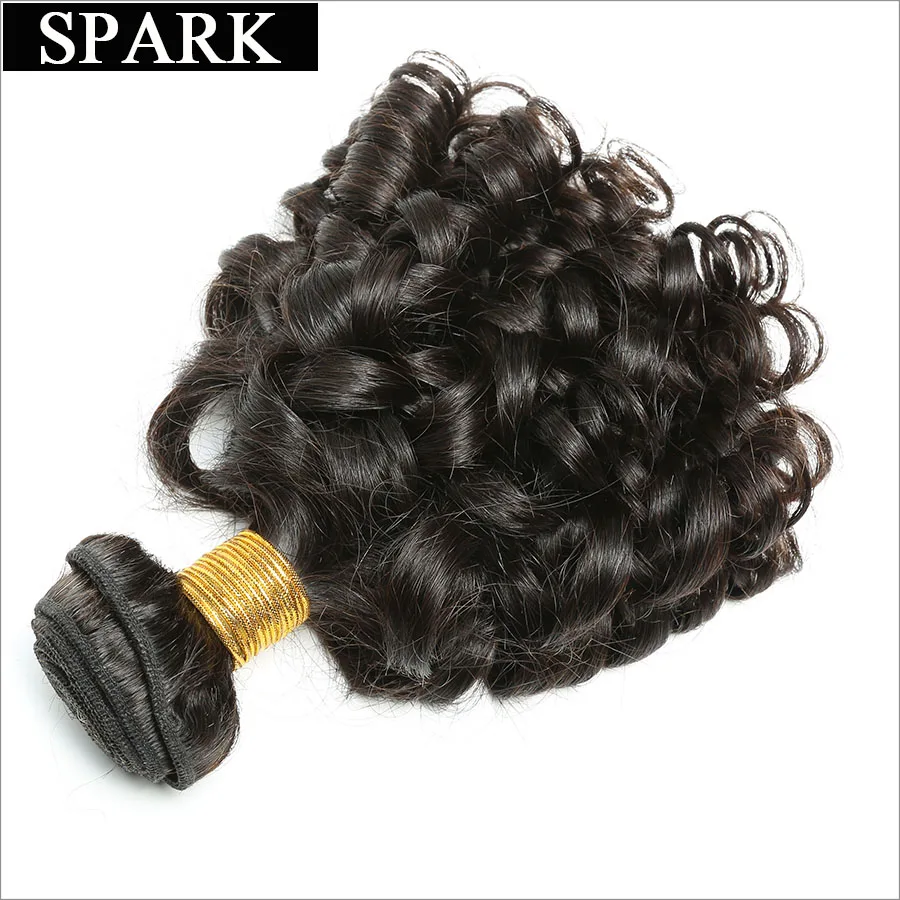Spark Brazilian Bouncy Curly font b Hair b font Bundles Natural Color font b Human b