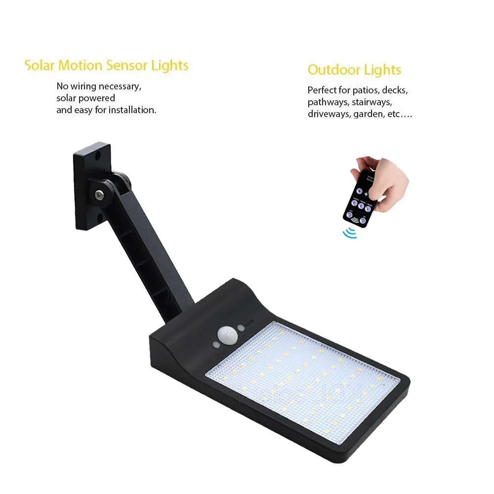 

remote control rotate bracket solar street light Solar Light 48 LED Auto PIR Motion Sensor With Remote Control Garden Wall Solar