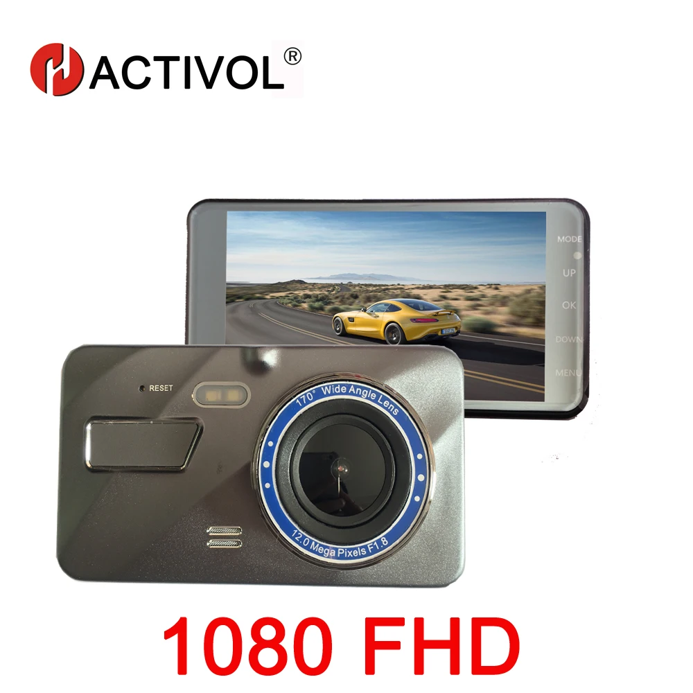 HACTIVOL Full HD 1080FHD Автомобильный видеорегистратор 4 дюйма 2.5D IPS экран Автомобильная