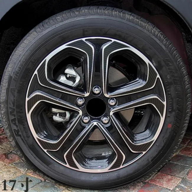 Tonlinker 1 шт. на 4 колеса DIY автомобиль стиль 17 дюймов Углеродные, для колес волокна Защитный чехол наклейки для Honda vezel HRV - Название цвета: B models