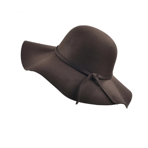 brown Осень зима лето мода Fedoras Винтаж чистый женская пляжная шляпа от солнца женский волны с большими полями шляпа от солнца Fedoras леди шляпа от солнца - Цвет: brown