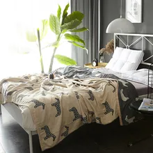 1pc rzut koc 100% bawełna myte gaza kołdry tekstylia domowe słoń cienki pocieszyciel koń pościel narzuta beżowy pościel(China)