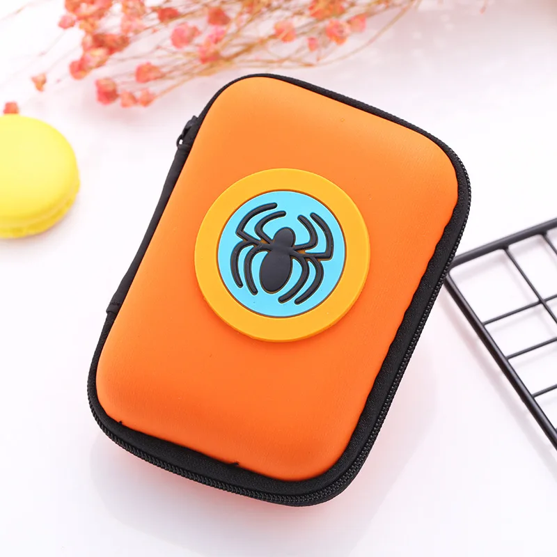 

Portable Rectangle Silicone Coin Purse Large Capacity Animal Cartoon Spider Earphone Holder Bags Mini Storage Coin Key Wallets