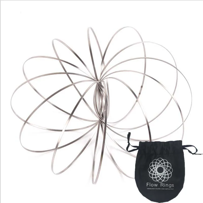 Arm slinky spring Flow Ring Kinetic Spring Toy 3D Sculpture Ring Multi Sensory Fidget Toy  (4)