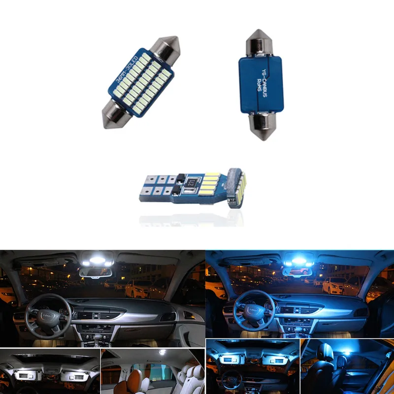 12pcs White Led Light Bulbs Interior Package Kit For 2007