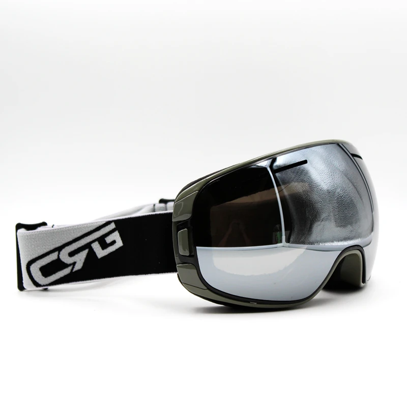 Silver Lens Gray Frame Brand New Ski Goggles UV400 Anti Fog Eyewear