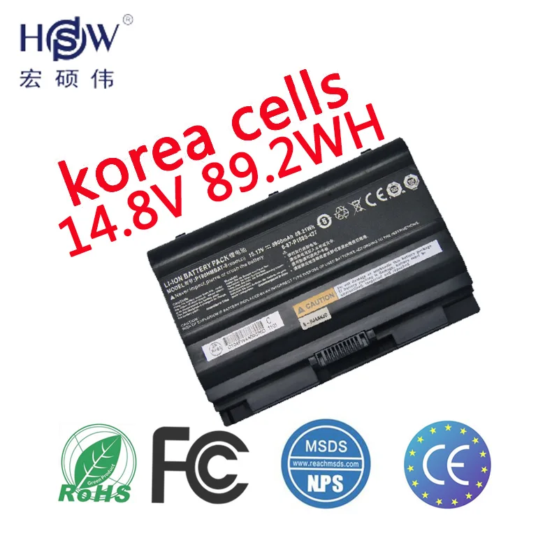 

14.8V 89.2WH Genuine Battery F0r CLEVO Terrans Force earth P180S 6-87-P180S-427,P180HMBAT-3,P180HMBAT-8 bateria akku