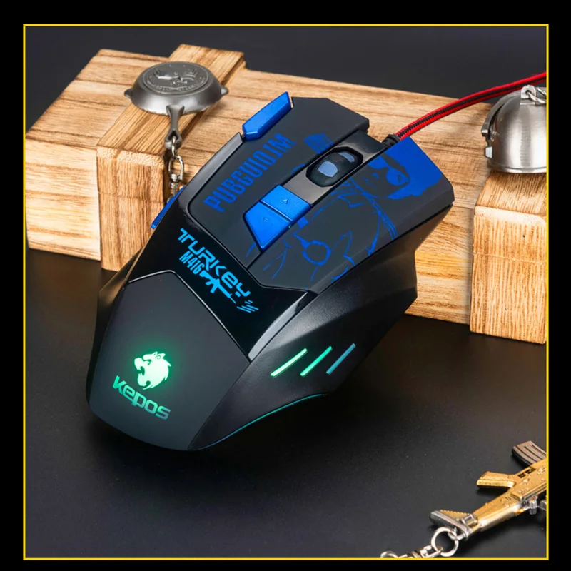 FELYBY Wired RGB Gaming Mouse 8 Programmable Buttons 6800 DPI Adjustable Optical Gaming Mouse Ergonomic Mouse With Fire Button