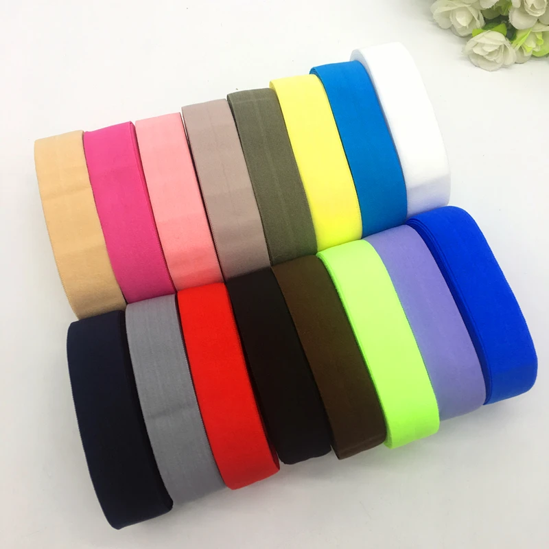 

(5yards/lot) 3/4"(20mm) Elastic Ribbon Multirole Fold Over Elastics Spandex Satin Band DIY Lace Sewing Trim