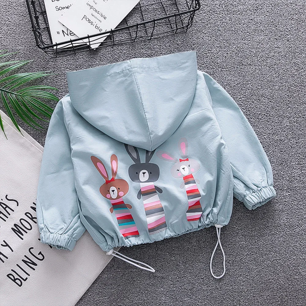 Babyinstar Cute Baby Girl Coat Spring Autumn Cartoon Rabbit Hooded Zipper Jacket for Toddler Baby Clothe Outerwear & Coats