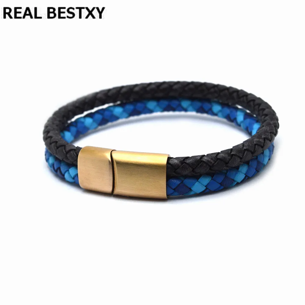 REAL BESTXY Multilayer Leather Bracelet Charms real leather Bracelets