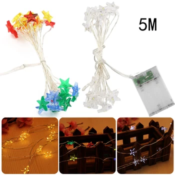 

5M 50 LED star string Fairy Lights for wedding decorations Home outdoor christmas tree decorations christmas lights indoor