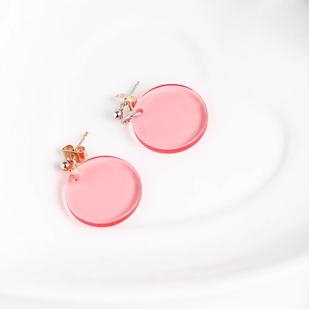 

Pink Color Cute Round Charms Women Drop Earrings Heart Shape Star Drops Hook Dangle Earring Female Gift Fashion Jewelry Ear Drop