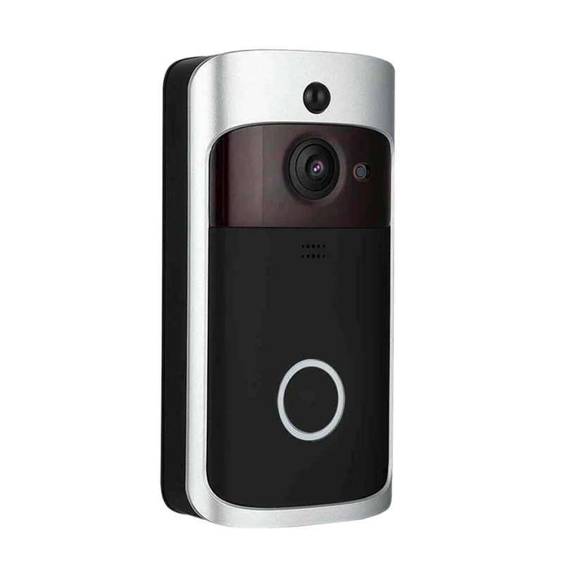 

Video Doorbell Wireless Camera Wifi Smartphone Video Walkie-Talkie System Black + Silver Abs (Without Battery)