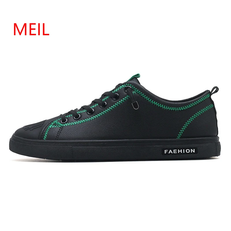 

Hot Men Spring Autumn Shoes Men's Leather Sneakers Trend Black Red Casual Lace Up Loafers Leather Men Flats Leisure Oxford Shoes