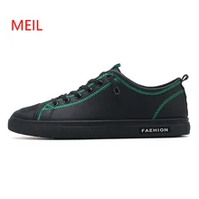 Hot Men Spring Autumn Shoes Men's Leather Sneakers Trend Black Red Casual Lace Up Loafers Leather Men Flats Leisure Oxford Shoes spring men low top casual shoes lace up loafers breathable sneakers youth popular shoes male flats black red 01b