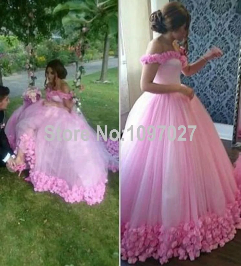 2016 Robe De Mariage Ball Gown Sweetheart Floor Length Tulle Pink font b Wedding b font