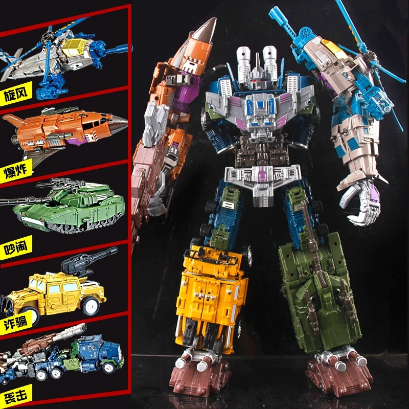 Большой робот трансформер Cool Jinbao игрушка Bruticus WB Warbotron натиск драка взрыв ВЫКЛ. 5 в 1