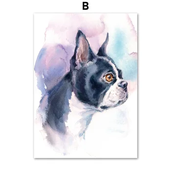 Beautiful Dogs Paintings Printed on Canvas 8