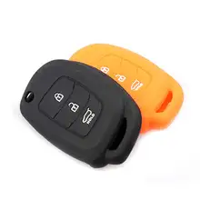 3 Buttons Colorful Silicone Car Key Cover Case For Hyundai i10 i20 IX25 IX35 IX45 Elantra Accent Car Styling Silicone Key Shell