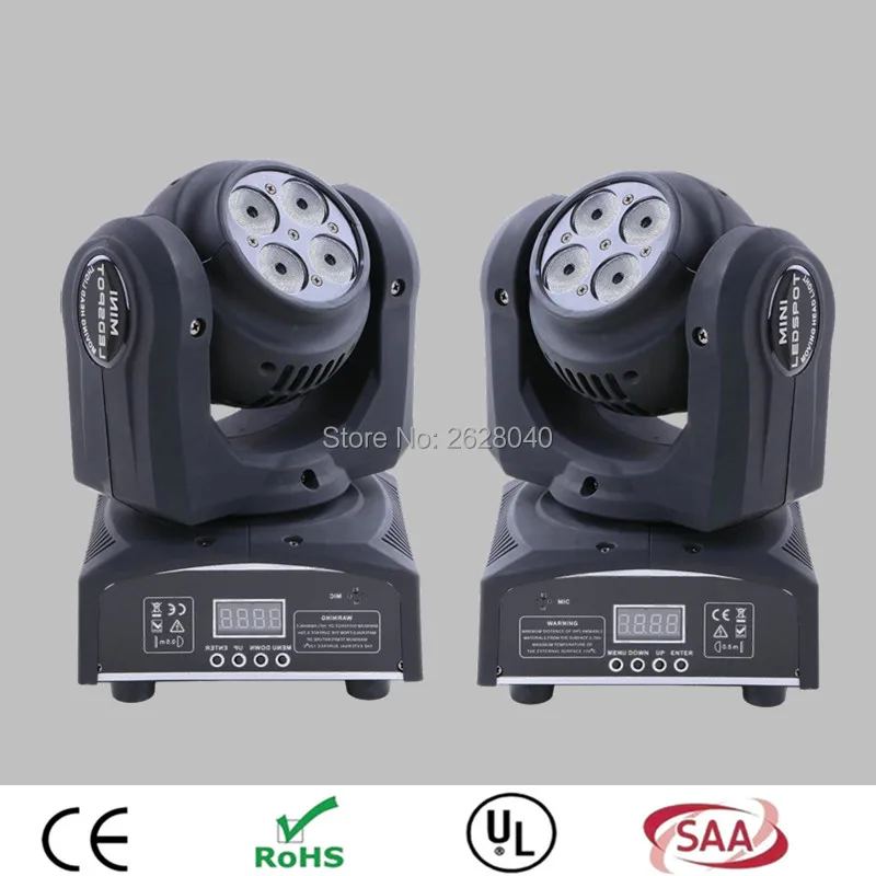 

(2pcs/lot) New Arrival 1X10W and 4X10W Mini Led Moving Head Light Double Face RGBW Stage lights super bright LED DJ Spot Light