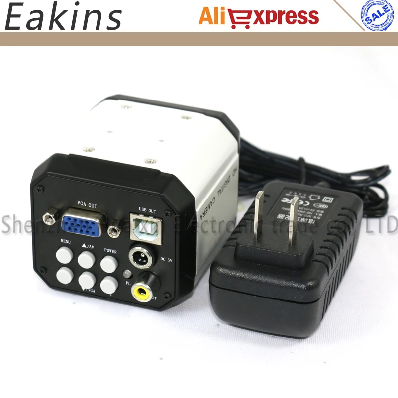 3 in1 مجهر رقمي كاميرا vga cvbs تلفزيون المخرجات usb + 56 أدت حلقة الضوء + حامل + 8-130X c جبل عدسة ل pcb/مختبر إصلاح