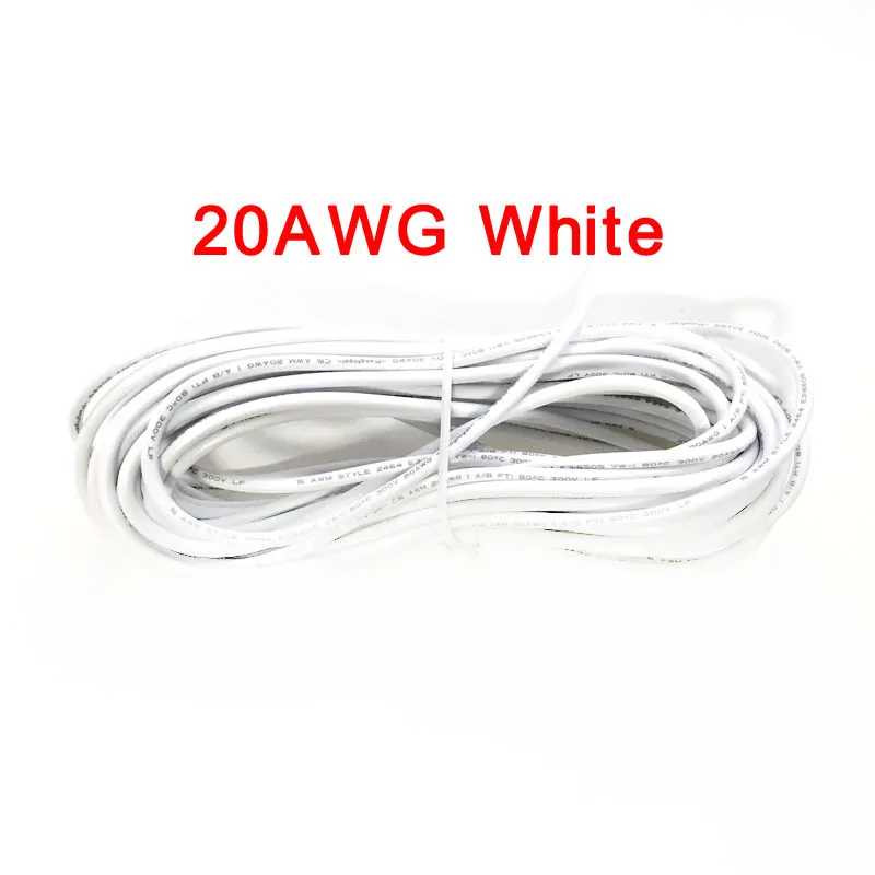 18AWG 20AWG 22AWG 5 м 10 м 20 м 2Pin 3Pin 4Pin 5Pin электрический удлинитель питания Соединительный кабель для светодиодной ленты - Цвет: 20AWG 2Pin White