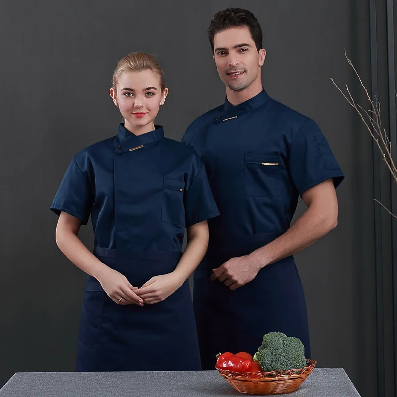 

Summer Short Sleeve Chef Uniforms Clothing Unisex Breathable Restaurant Hotel Cafe Jackets Cooking Tops Chef Working Wear