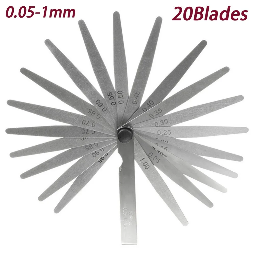 

1 Set 20 Blades 0.02-1.00MM Metric Feeler Gauge For Clearance Measurements