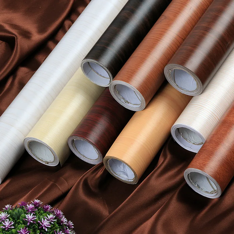

1M Kitchen Adhesive Wood Wall Stickers Wallpaper Films Refurbished Wardrobe Clothes Cupboard Door Desktop Furniture Home Decor