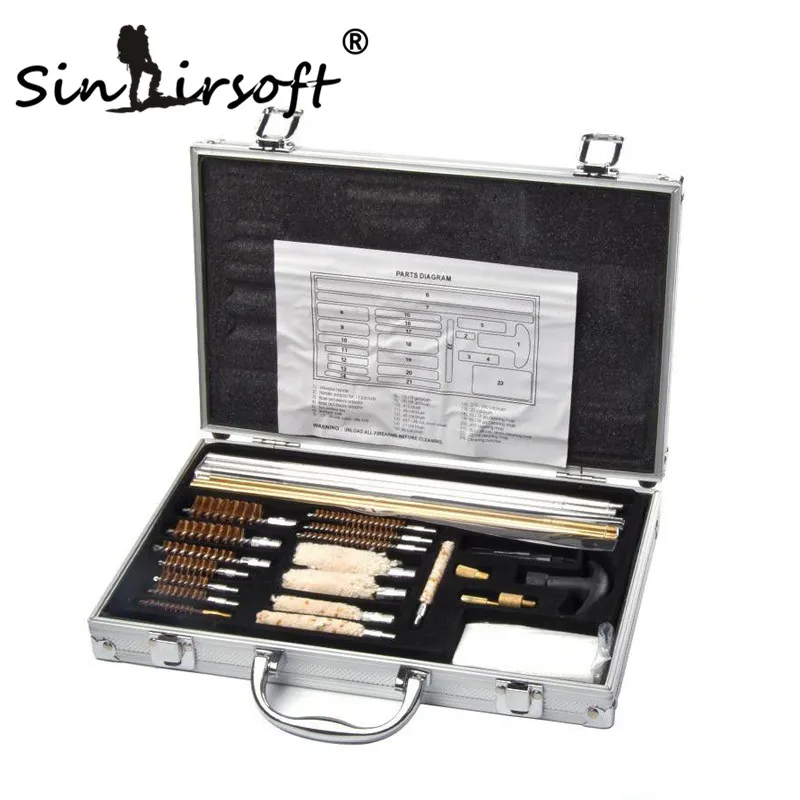 

SINAIRSOFT Shootin Cleaning Kit Brush Full Set for Hunting Airsoft Paintball Gun Rifle with Case Brushes Full Set KIT WITH BOX