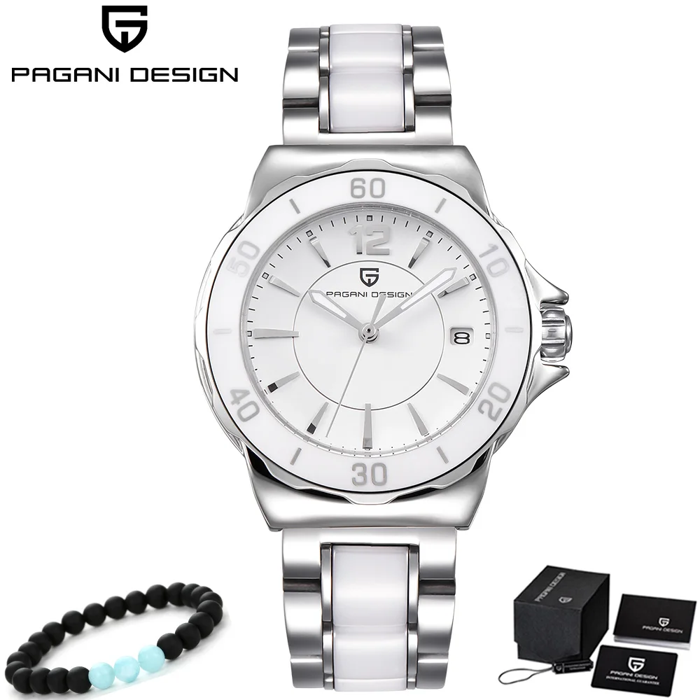 Женские часы PAGANI, Топ бренд, новинка, модные женские аналоговые кварцевые часы, женские керамические наручные часы, женские часы, Relojes Mujer - Цвет: white