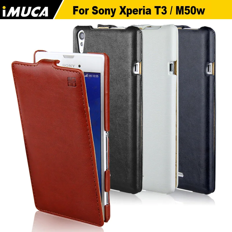 IMUCA Case For Sony Xperia T3 M50w luxury Flip Leather Cover For Xperia T3 M50w D5103 cell phone cases accessories