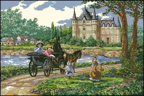 Cross Stitch Kit My Lady's Chateau Country Trip Castle Carriage dim 03790 3790
