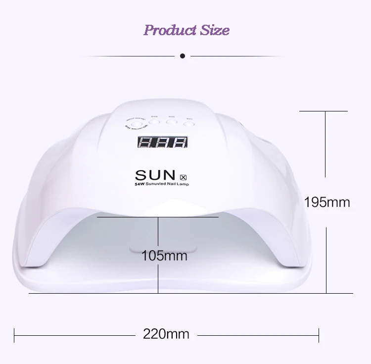54 Вт/108 ВТ Солнечная X Мини-Сушилка для ногтей с ЖК-дисплеем 30 светодиодный светильник для сушки ногтей УФ-светодиодный светильник для отверждения гель-лака авто-зондирующая лампа для ногтей